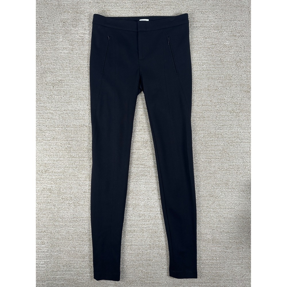 Vince Womens Black Skinny Pintuck Trousers Zip Pockets Size 4